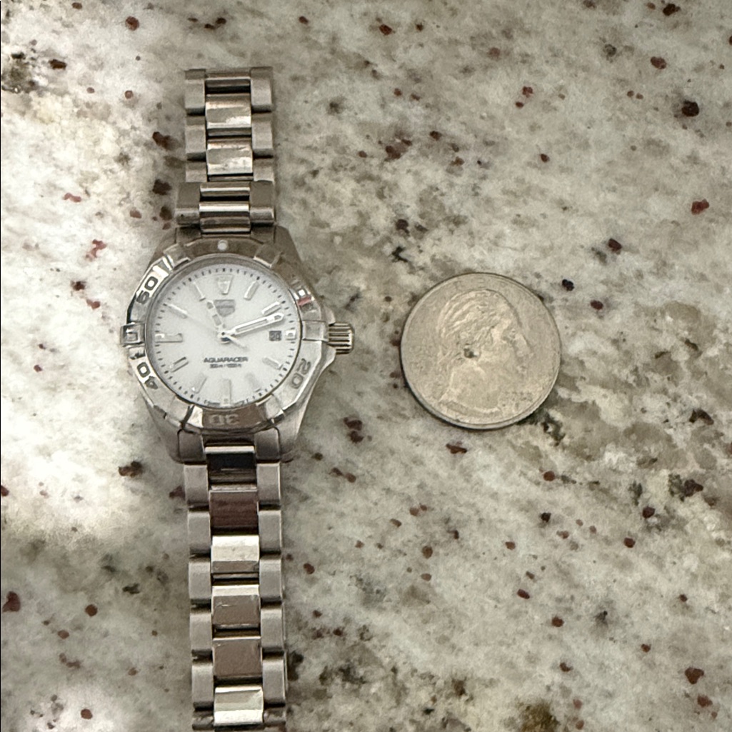 Tag Heuer Silver Aquaracer Watch Tag Heuer Silver Aquaracer Watch